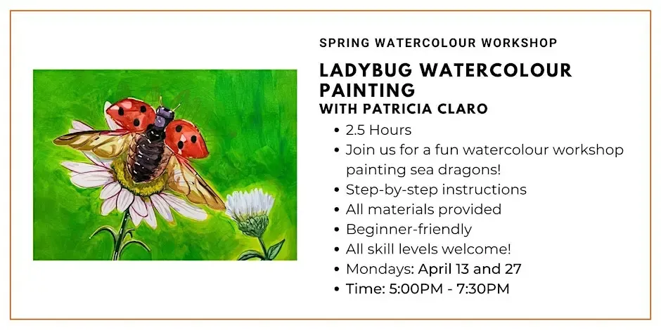 Spring Watercolour Workshop: Ladybug Watercolour Painting