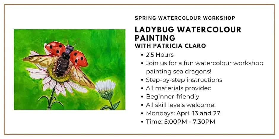 Spring Watercolour Workshop: Ladybug Watercolour Painting