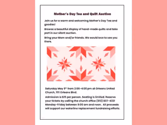Mother’s Day Tea & Quilt Auction