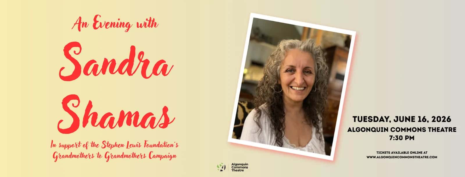 An evening with Sandra Shamas