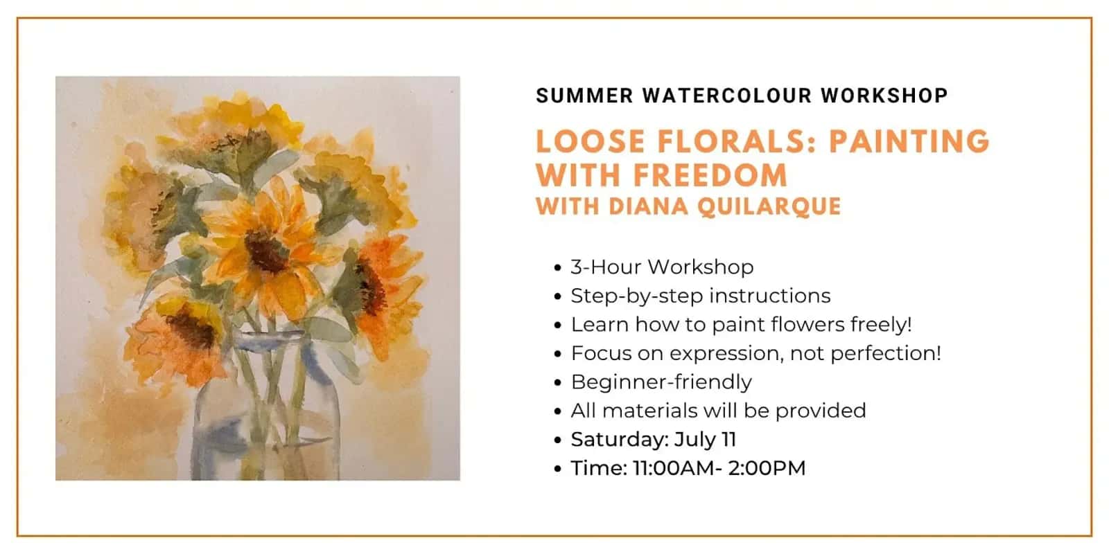 Summer Watercolour Workshop- Loose Florals: Painting with Freedom
