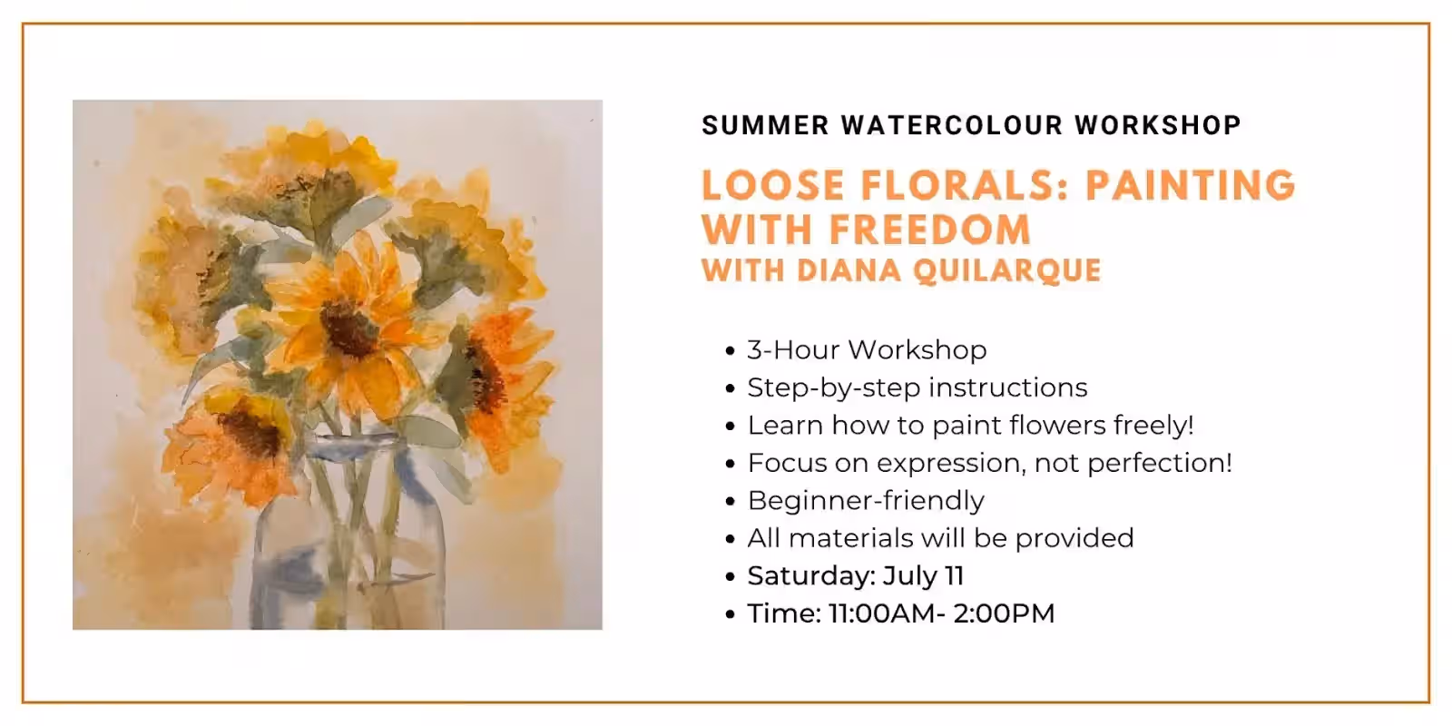 Summer Watercolour Workshop- Loose Florals: Painting with Freedom