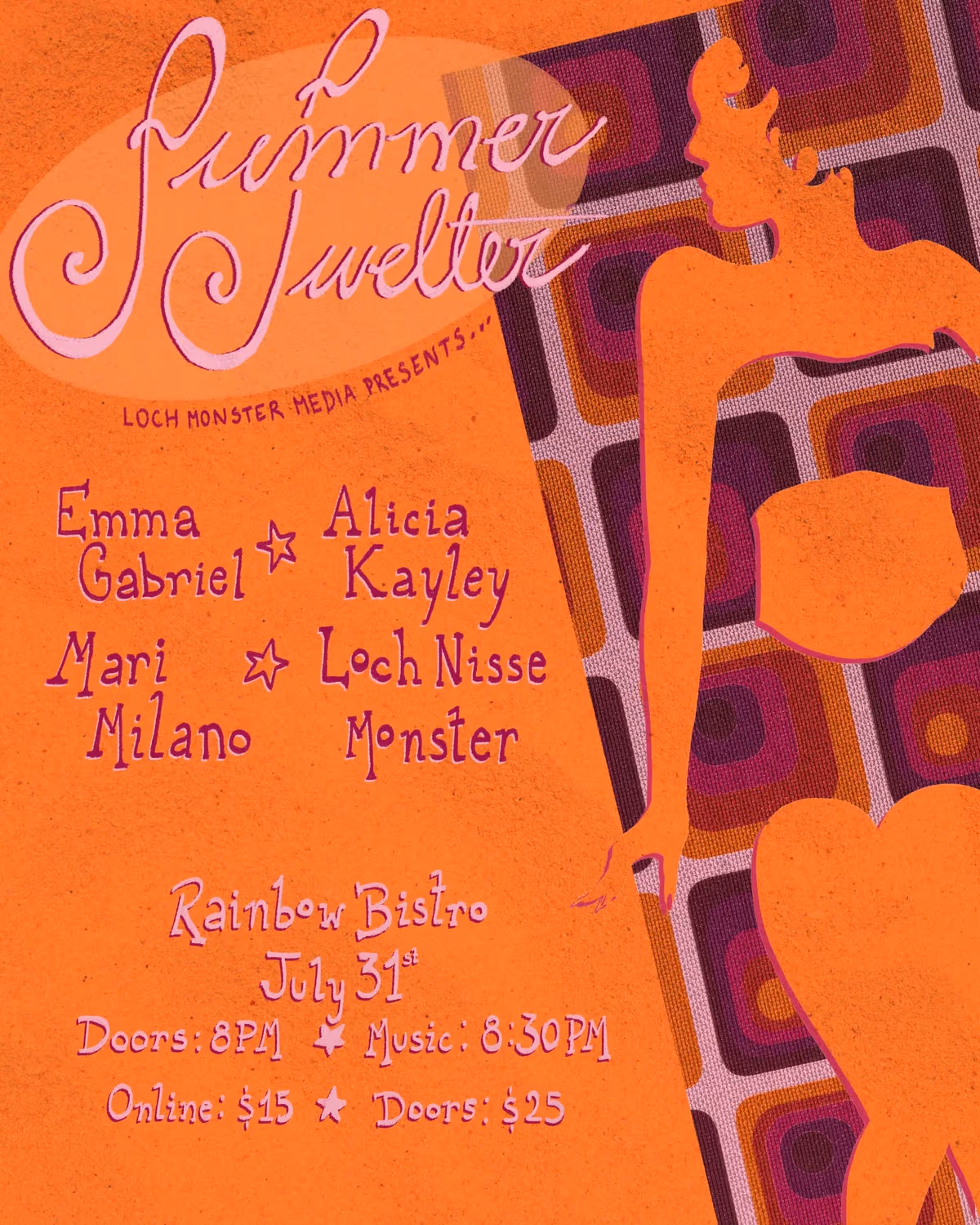 Summer Swelter: RnB Night with Emma Gabriel, Alicia Kayley, Mari Milano & Loch Nisse Monster