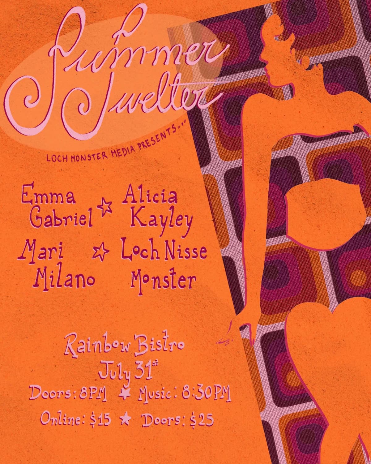 Summer Swelter: RnB Night with Emma Gabriel, Alicia Kayley, Mari Milano & Loch Nisse Monster