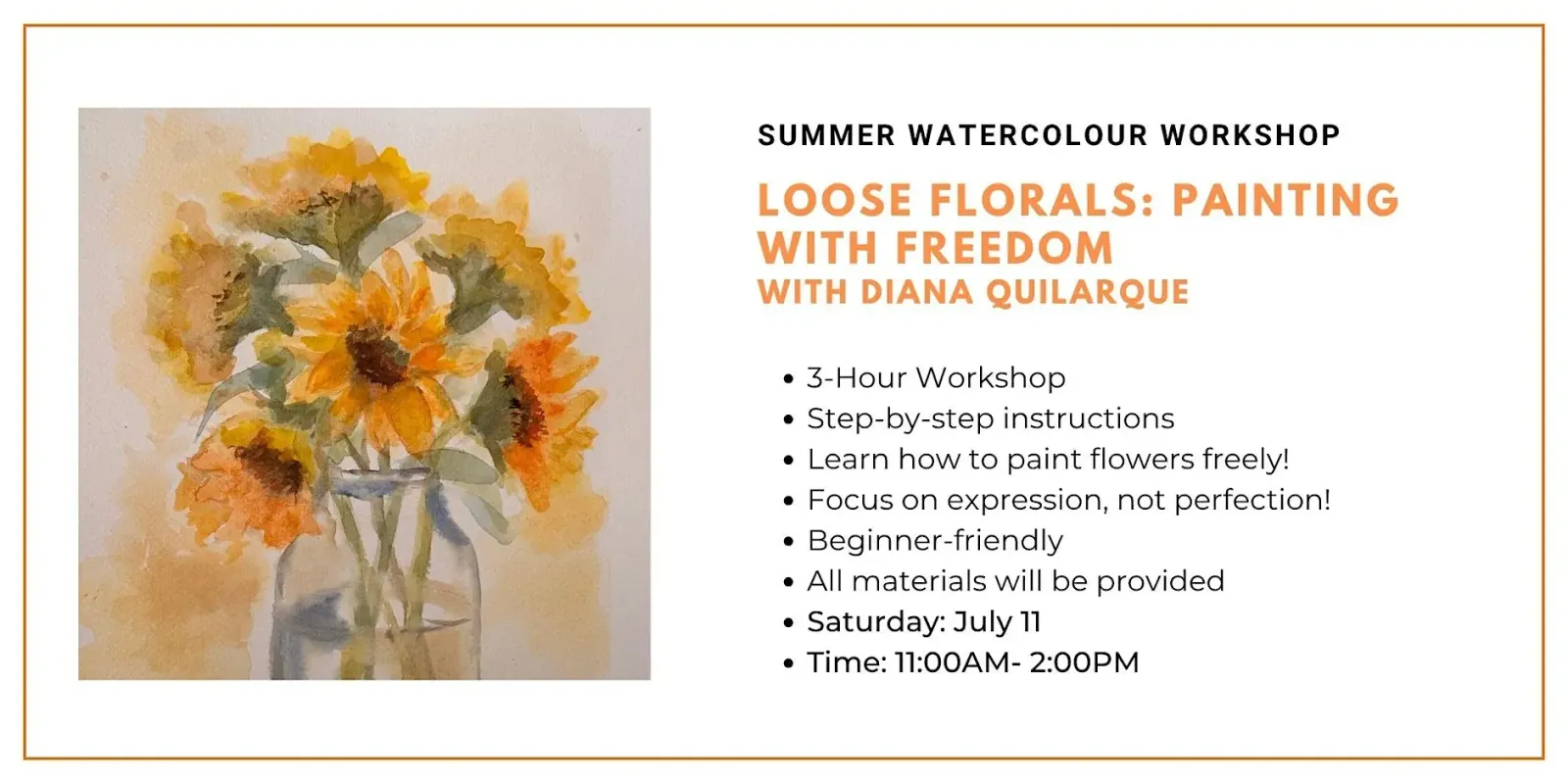Summer Watercolour Workshop- Loose Florals: Painting with Freedom
