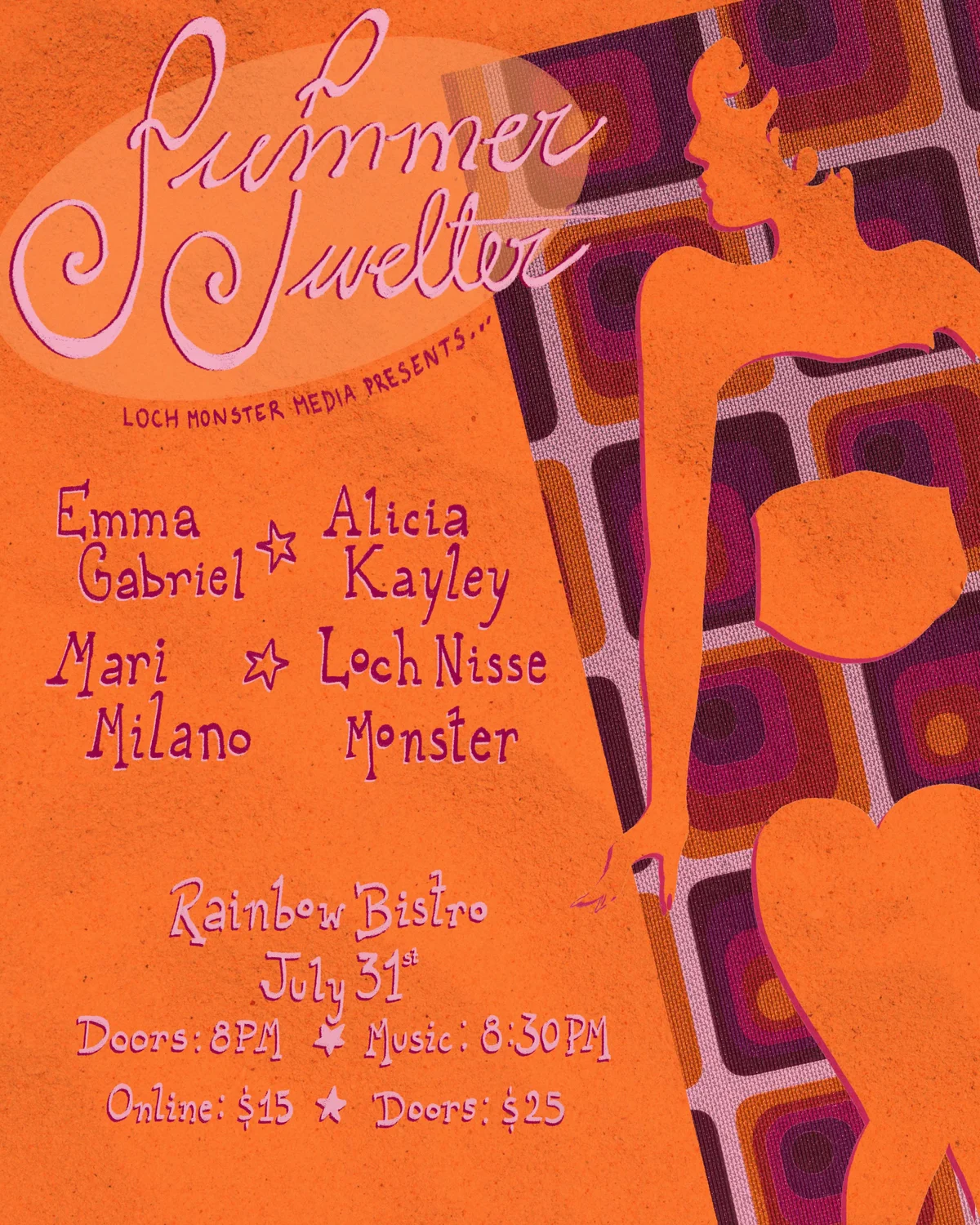 Summer Swelter: RnB Night with Emma Gabriel, Alicia Kayley, Mari Milano & Loch Nisse Monster