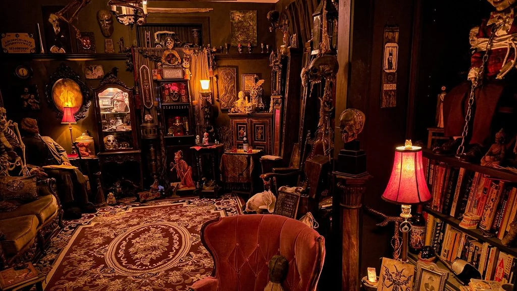 Collection and parlour at Diablo Manor